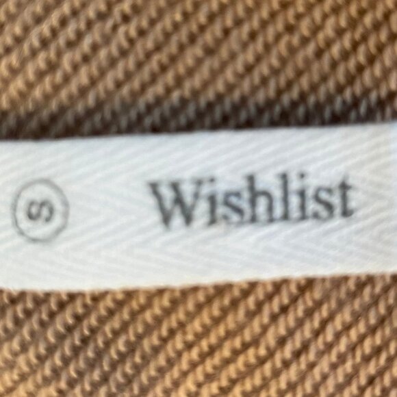 Wishlist 1/4 Zip LS Collared Drop Shoulders Sweatshirt Midi Dress Tan Sz S NWOT - Picture 10 of 12